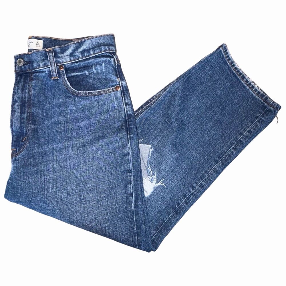 Abercrombie and Fitch Jean The Ankle Straight Ultra High Rise Curve Love 30/10s